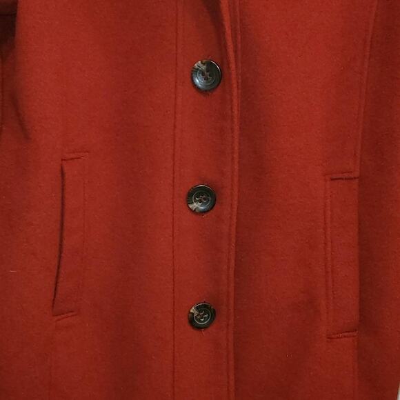 JONES New York Deep Red Wool Blend Peacoat Size 14 - Picture 2 of 5